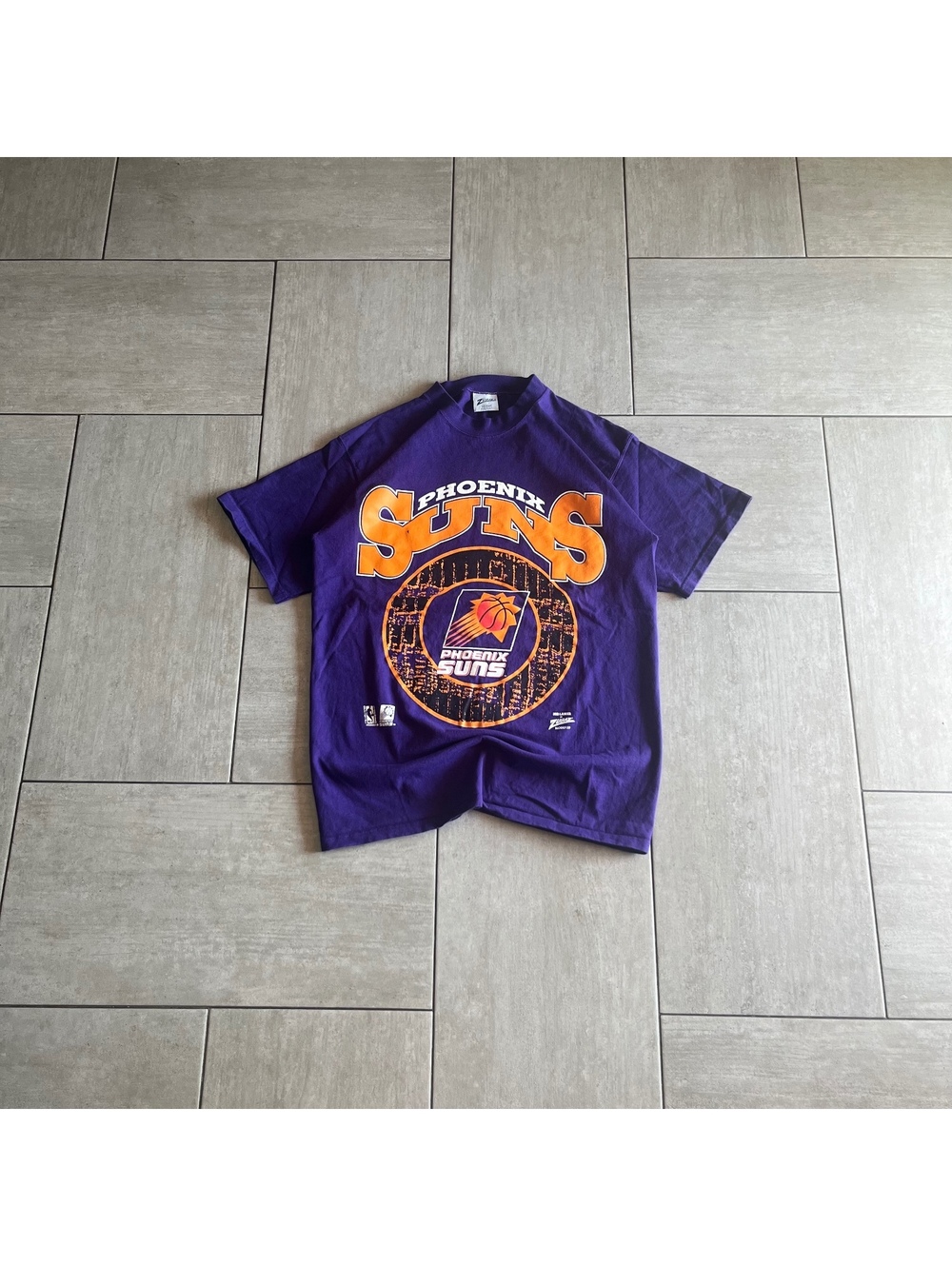 Vintage Zubaz Phoenix Suns Purple Graphic T-Shirt Medium